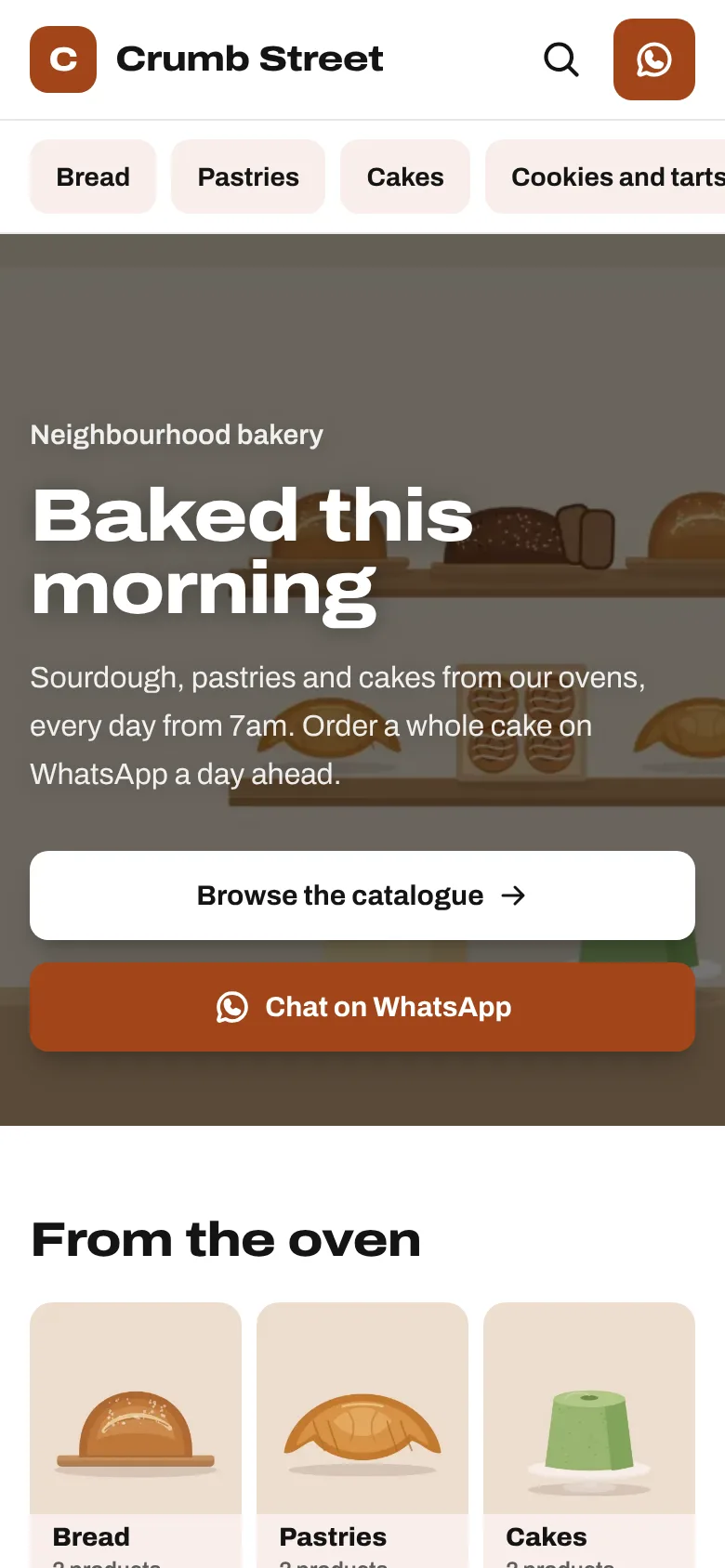 The Banner home page layout on a phone.
